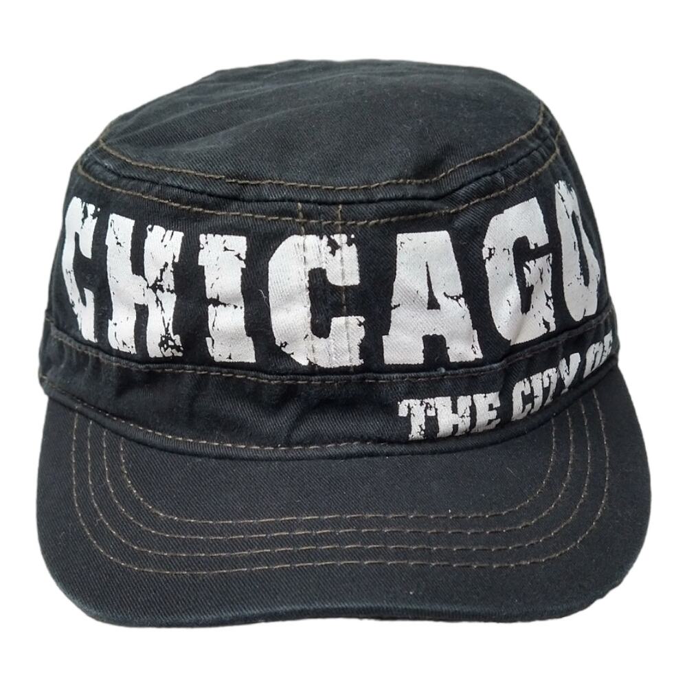 Robin Ruth Black Chicago Military Style Hat